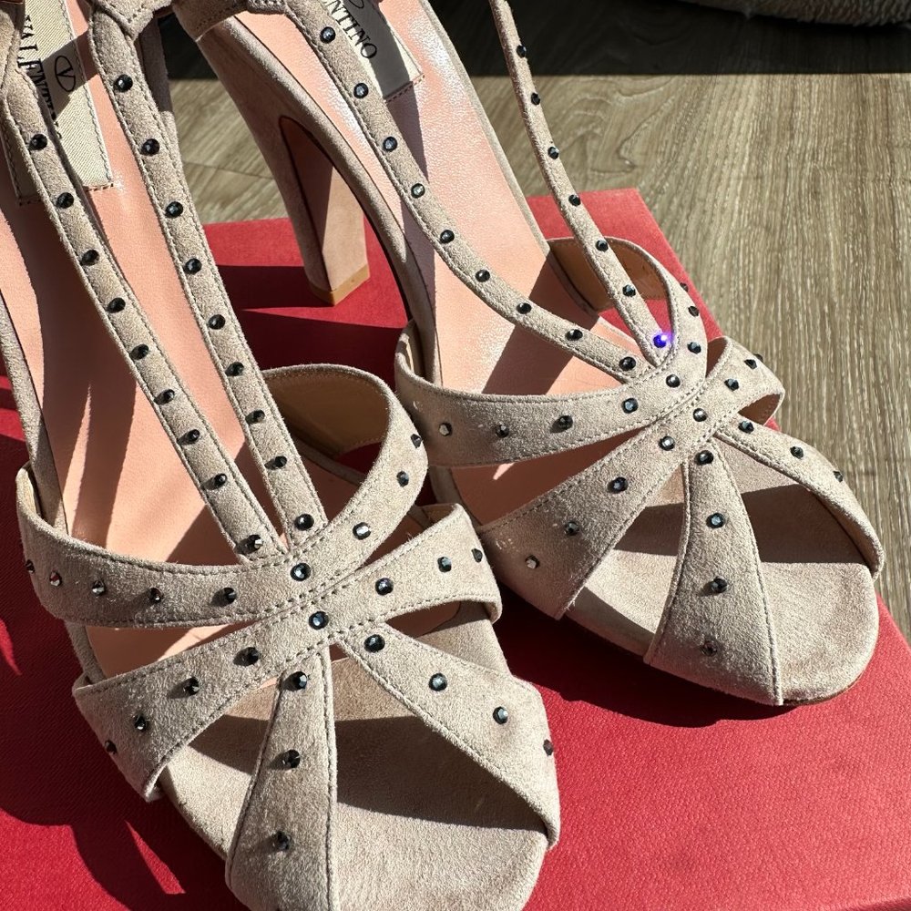 Valentino gem suede heels sandals - Picture 3 of 5